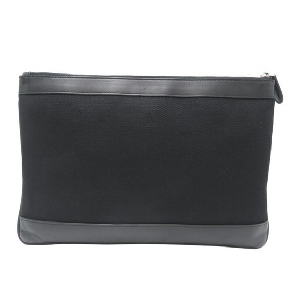 Balenciaga Navy Clip M Men's Clutch Bag 420407 Canvas Black - Picture 2 of 9